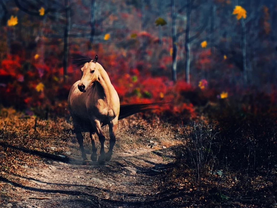 лошадь, животное, природа