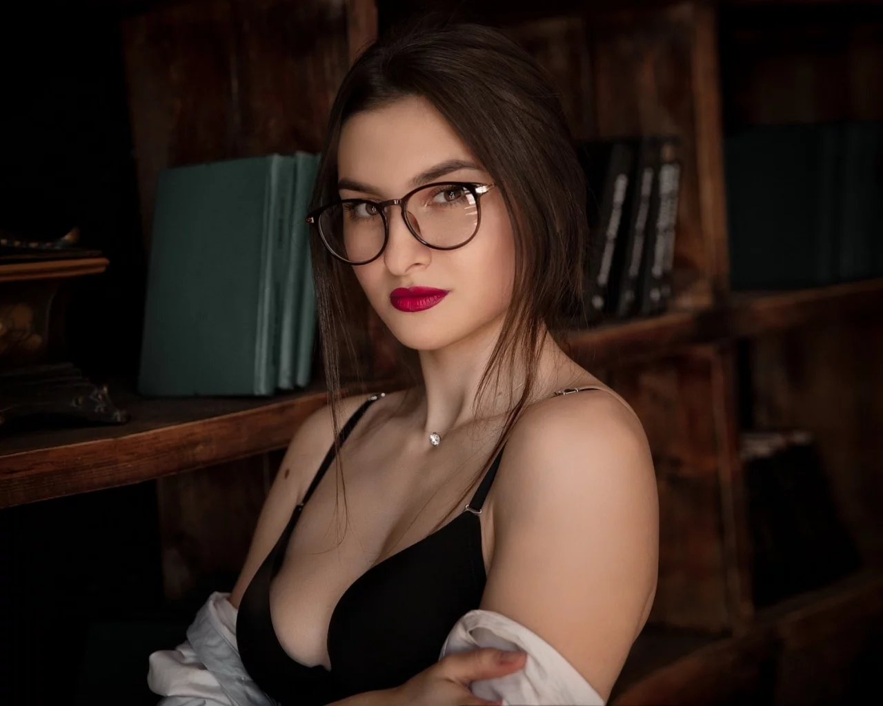 девушка, взгляд, красивая, в очках
