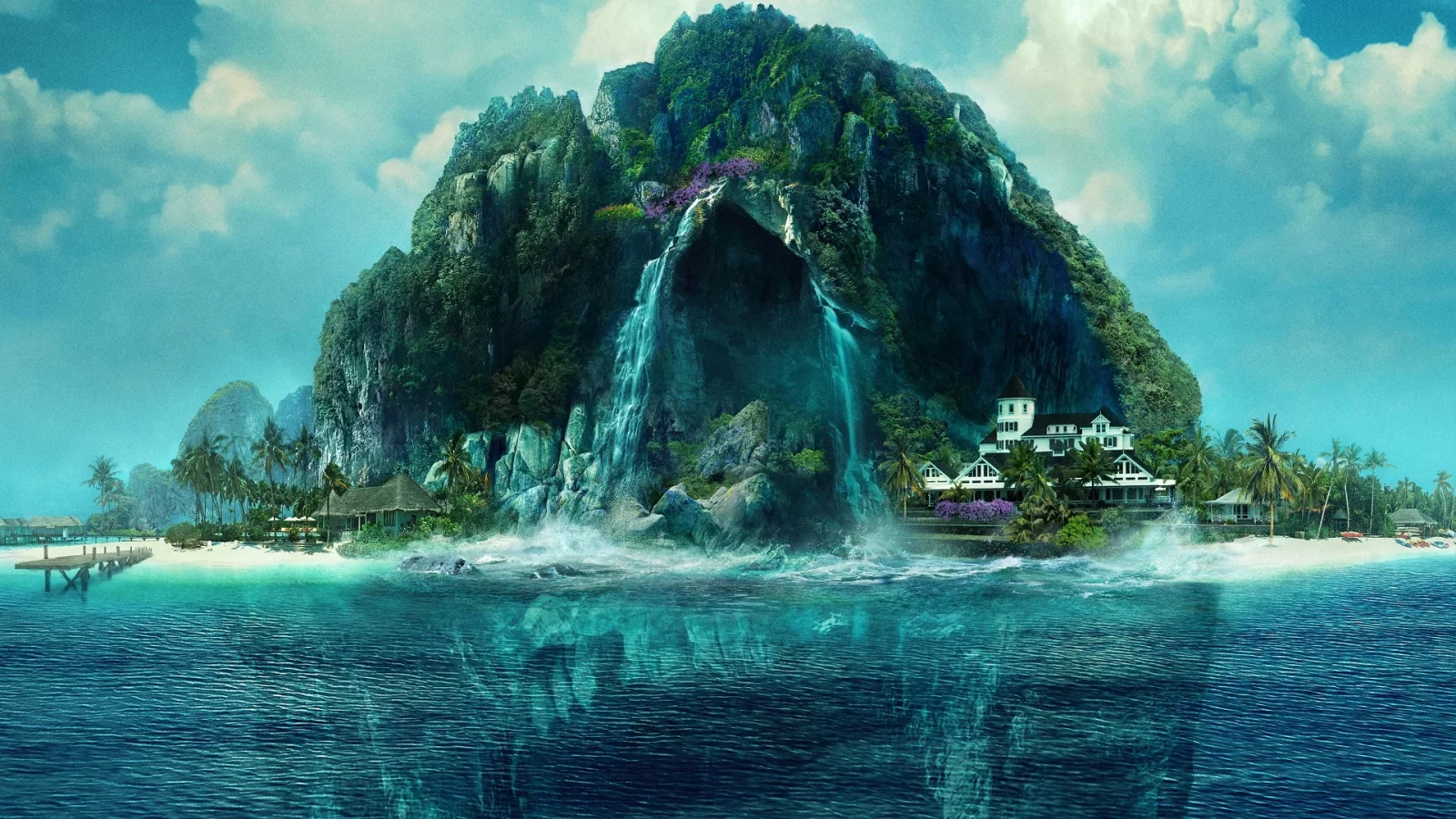 fantasy island, море, остров, пещера