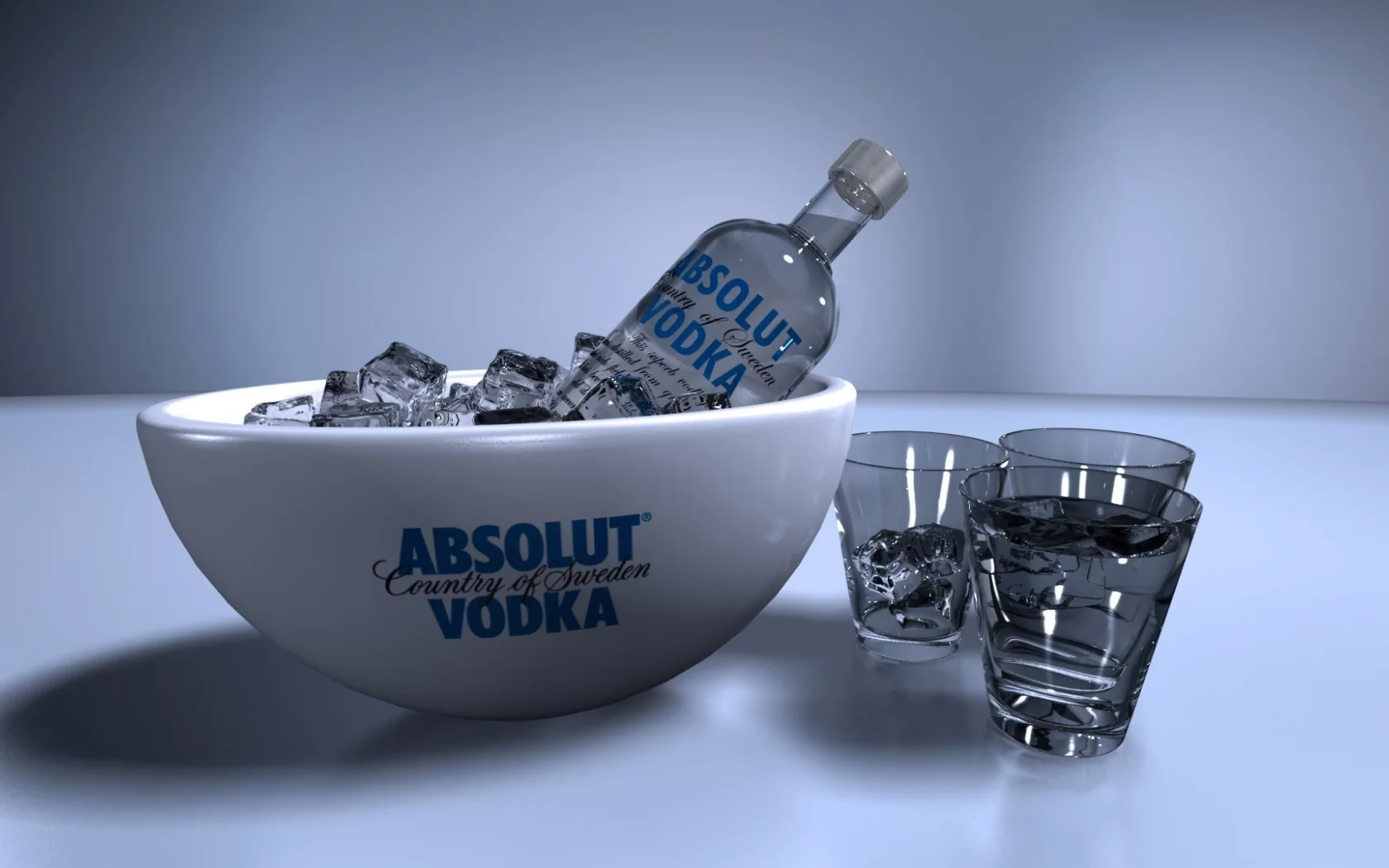 водка, абсолют, тарелка, рюмка, лёд, бутылка
