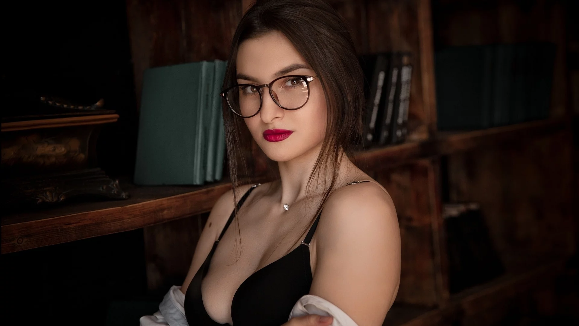 девушка, взгляд, красивая, в очках