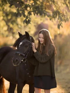девушка, лошадь, красивая