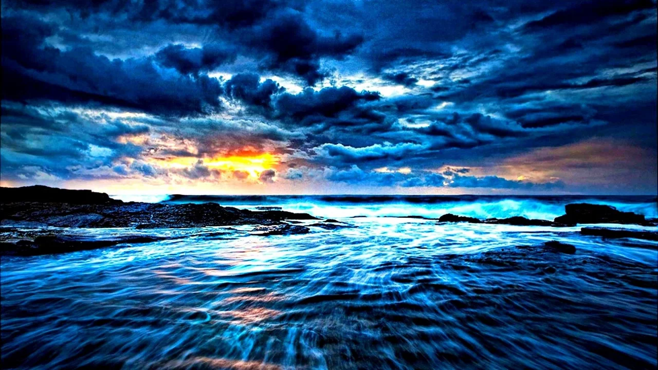 пейзаж, море, закат