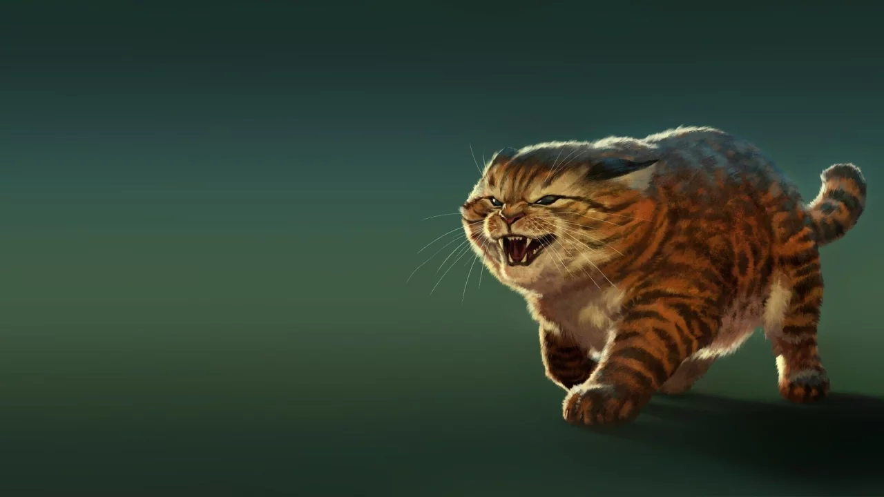 кот, оскал, жирный