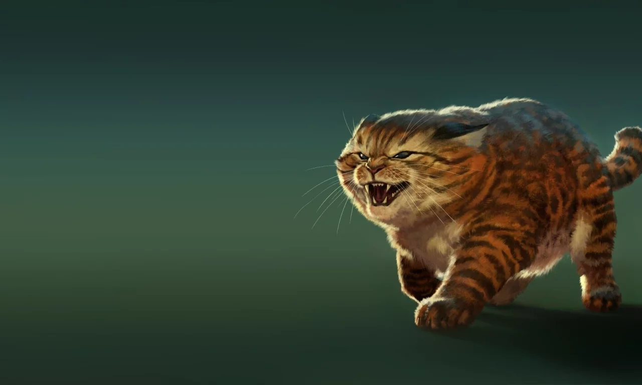 кот, оскал, жирный