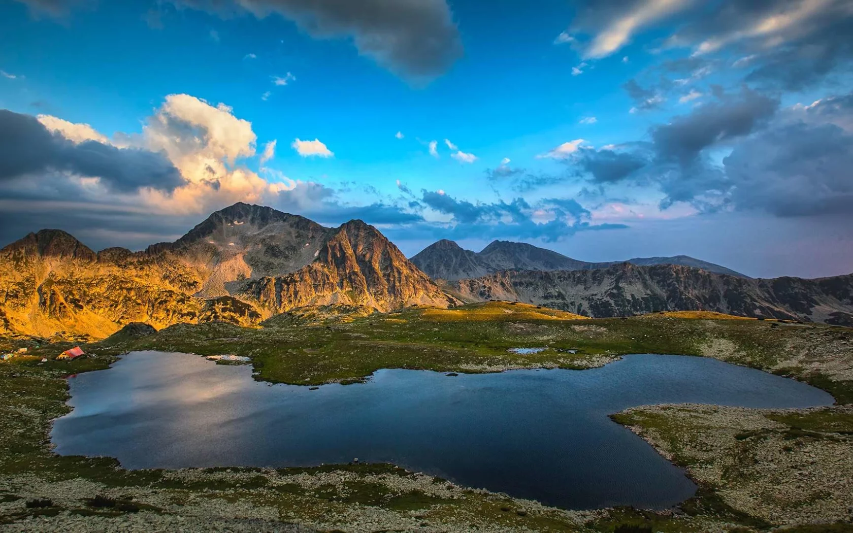 пейзаж, горы, озеро, болгария