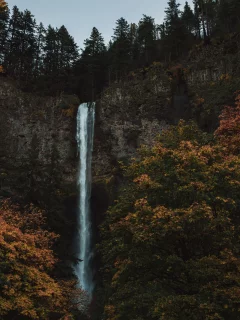 природа, лес, скалы, водопад, орегон, сша