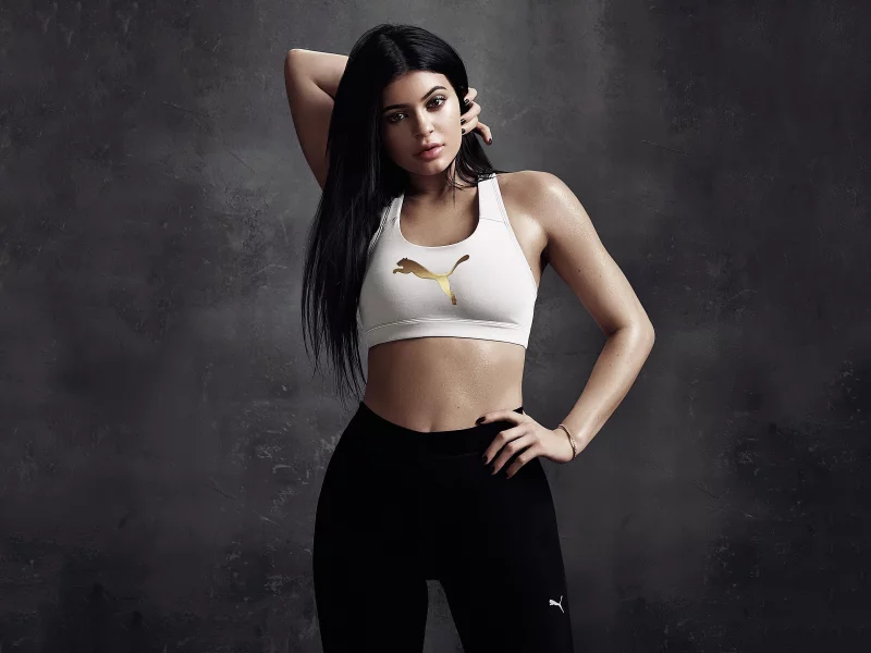 девушка, брюнетка, сексуальная, топик, модель, kylie jenner