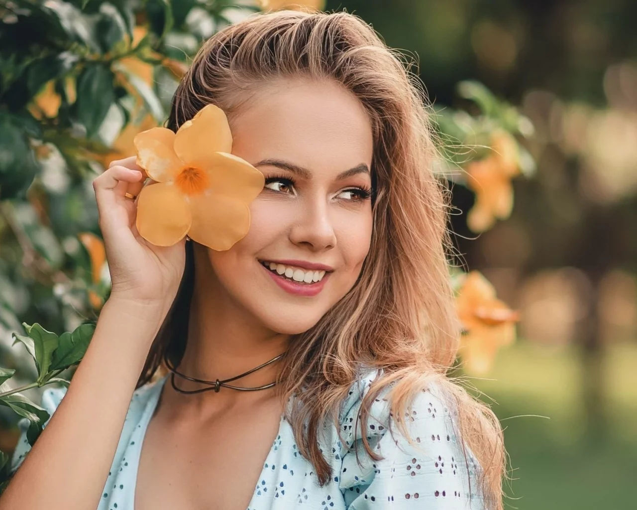 девушка, красивая, улыбка