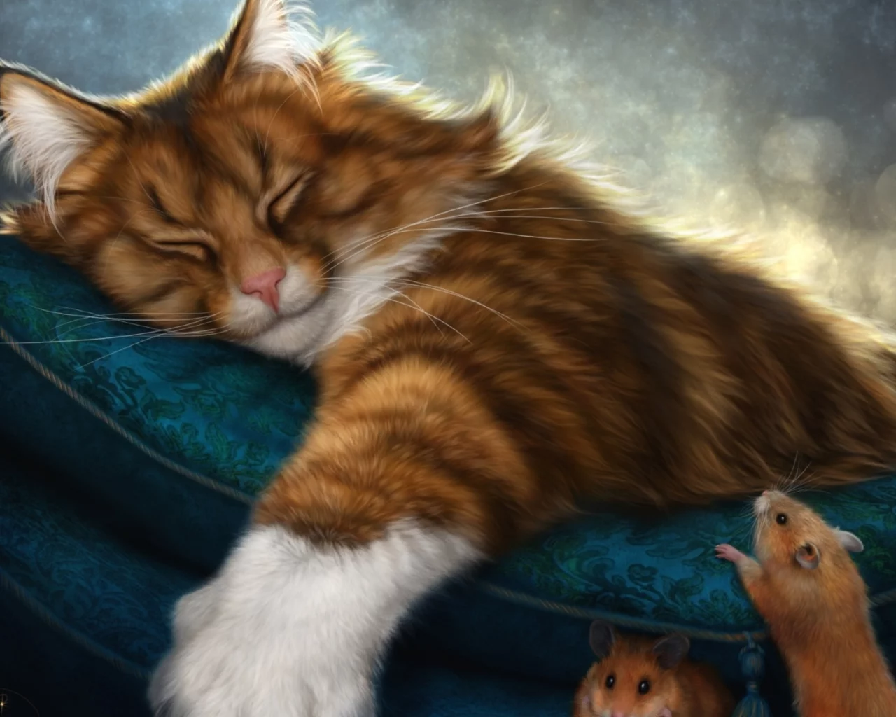 кот спит, мыши ползают
