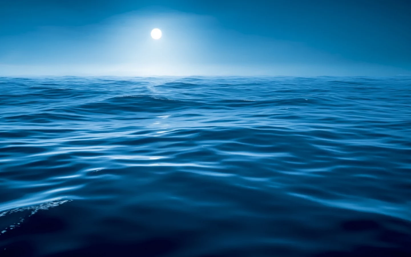 море, небо, солнце, горизонт
