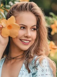 девушка, красивая, улыбка