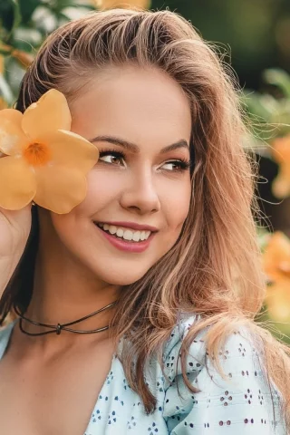 девушка, красивая, улыбка