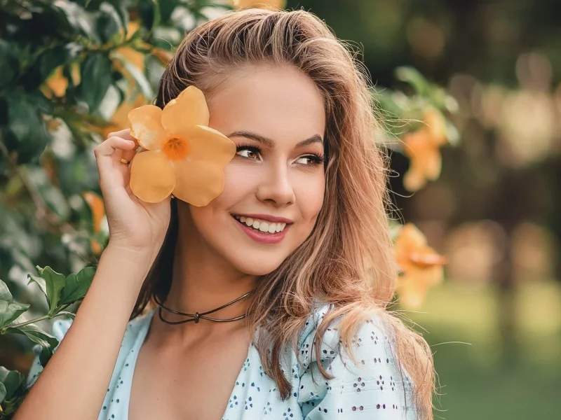 девушка, красивая, улыбка