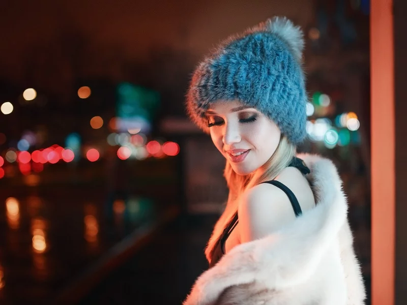 девушка, красивая, в шапке