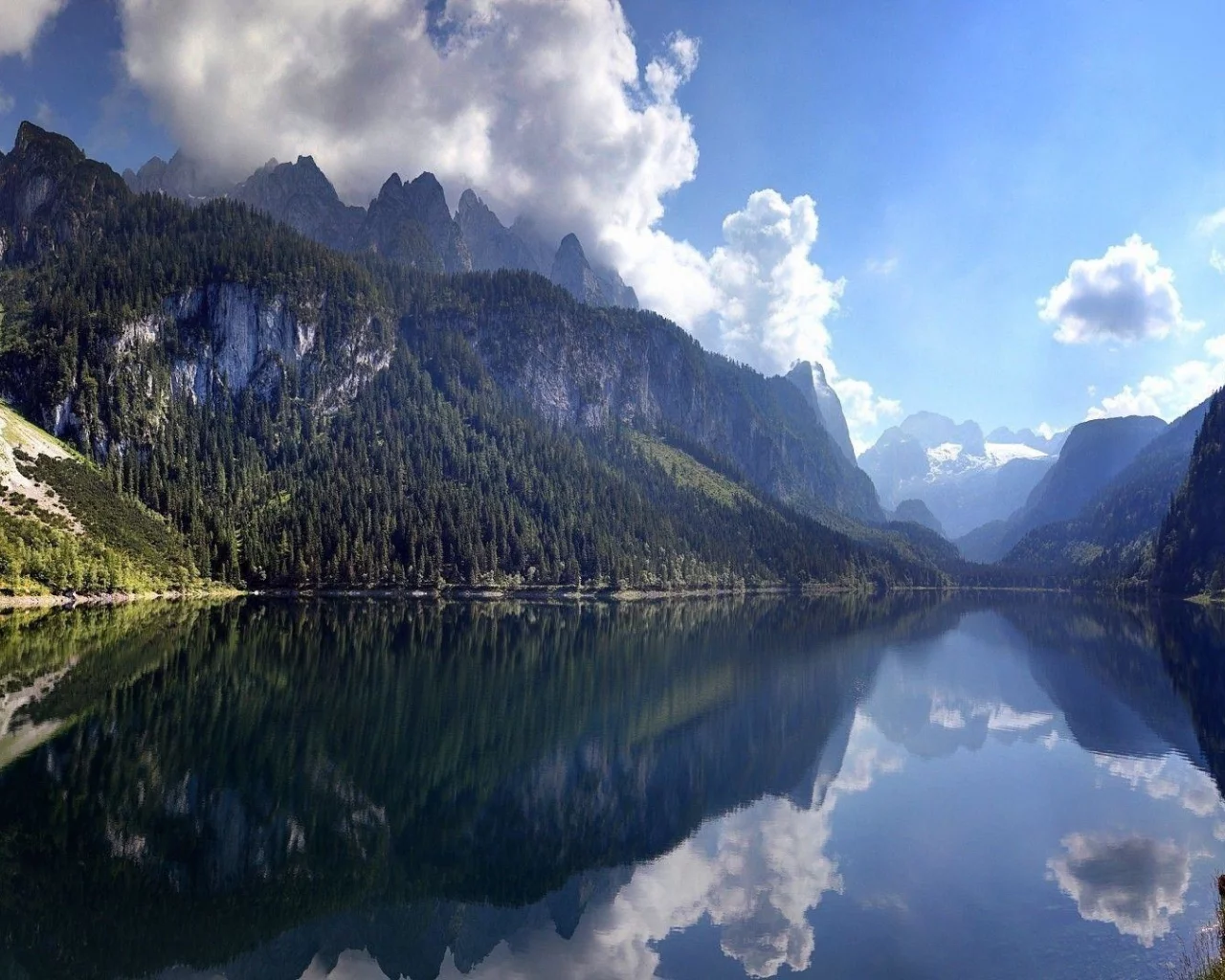 пейзаж, горы, озеро, австрия, austria, облака