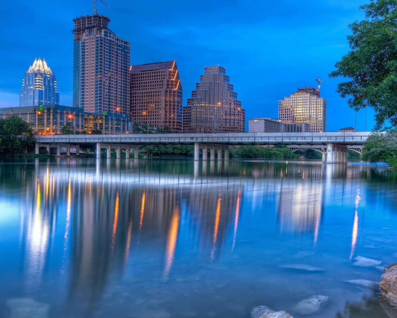 город, остин, austin, техас, небоскрёб, мост