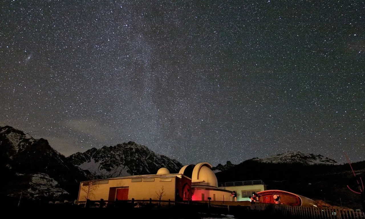 пейзаж, ночь, звёзды, небо, обсерватория