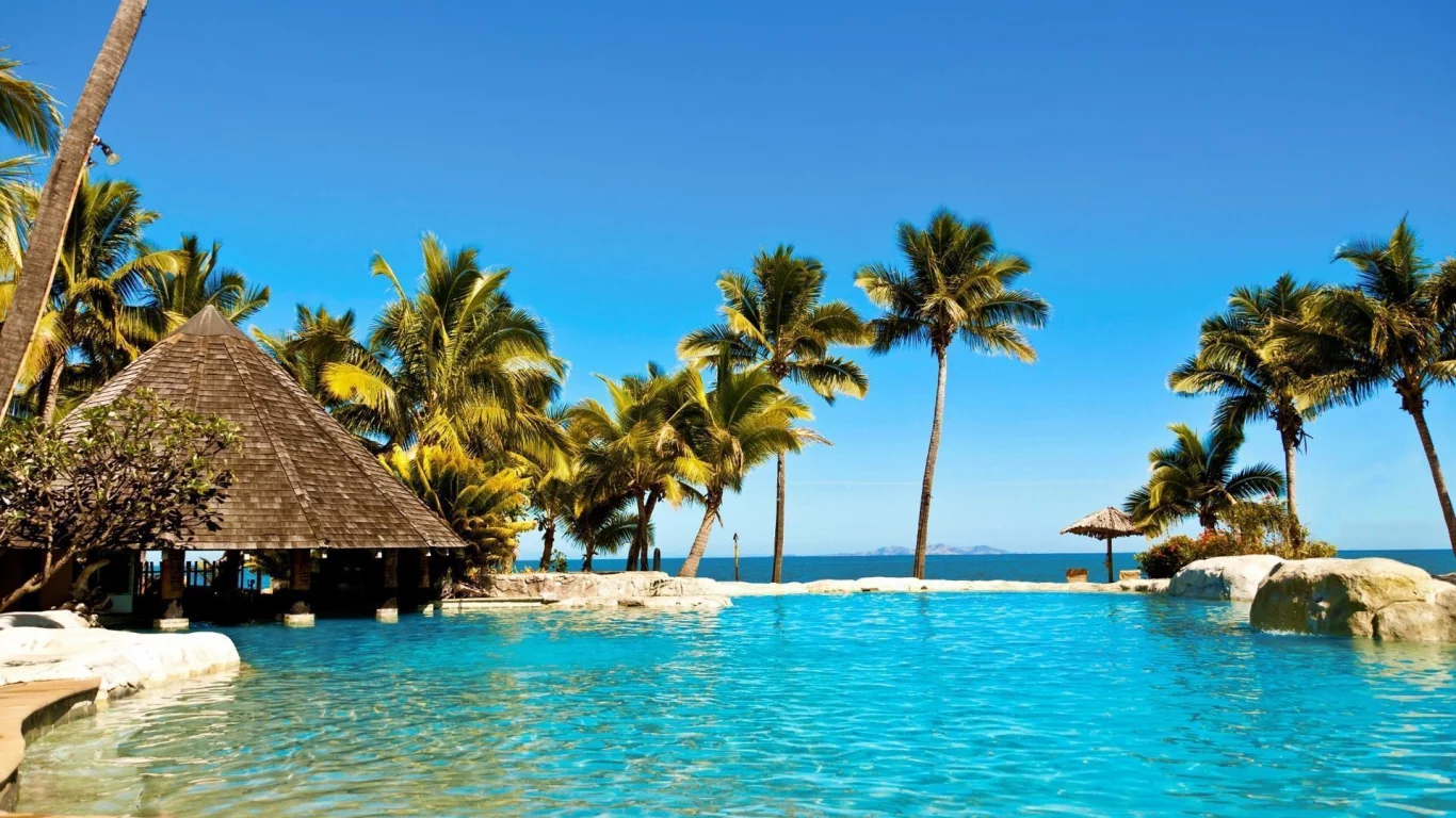 природа, море, остров, пальмы, фиджи, fiji