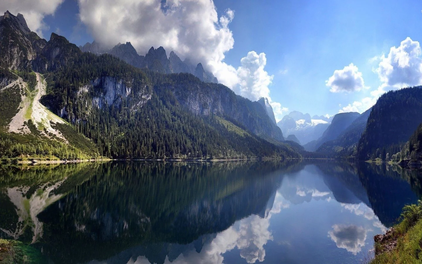 пейзаж, горы, озеро, австрия, austria, облака