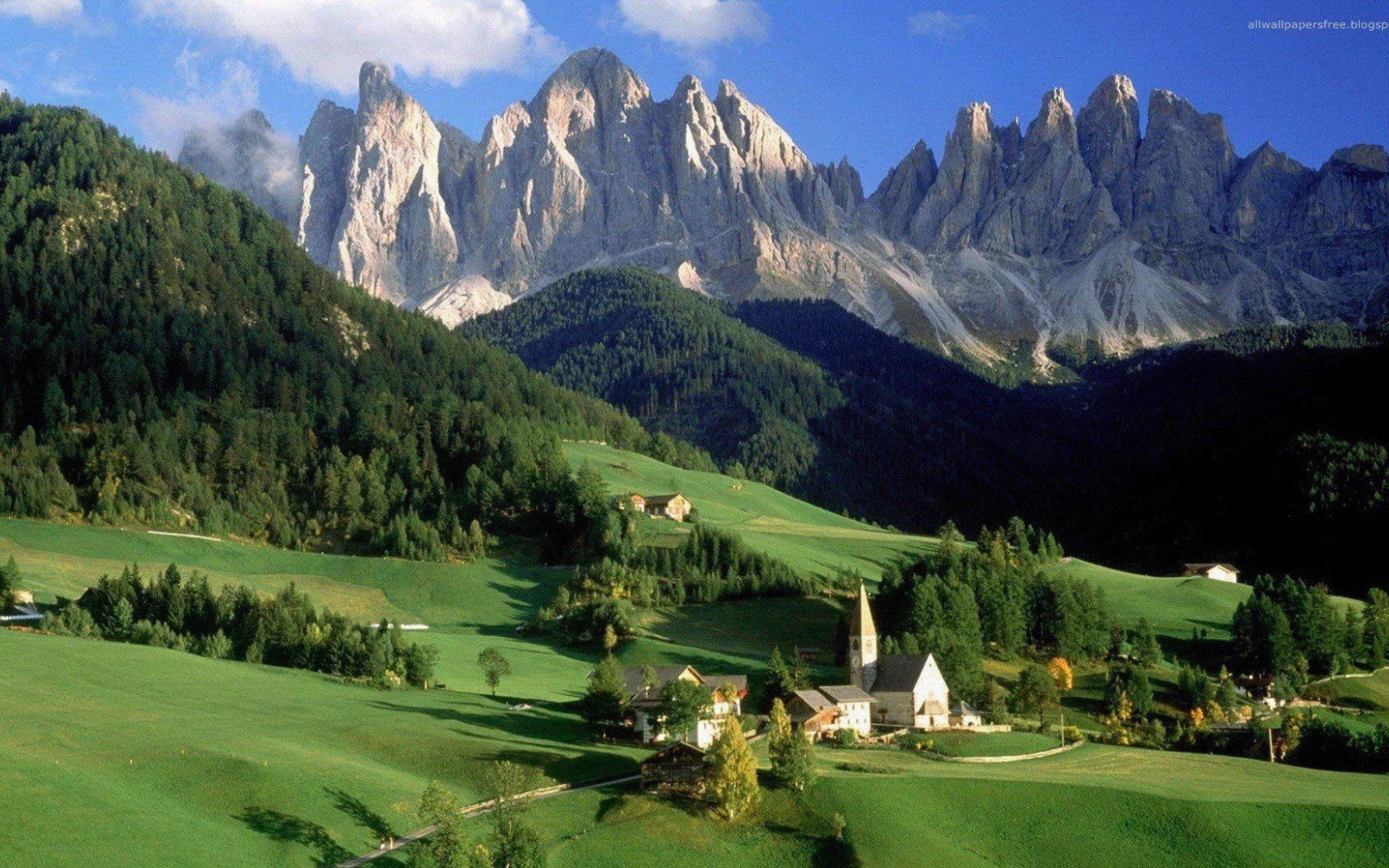 пейзаж, горы, деревня, австрия, austria