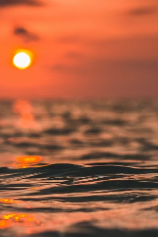 море, горизонт, солнце