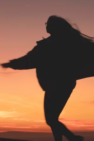 девушка, силуэт