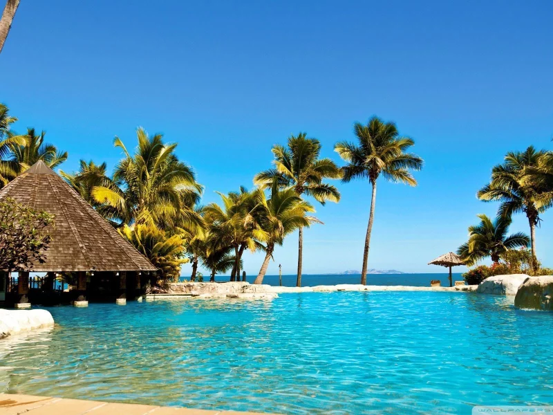природа, море, остров, пальмы, фиджи, fiji