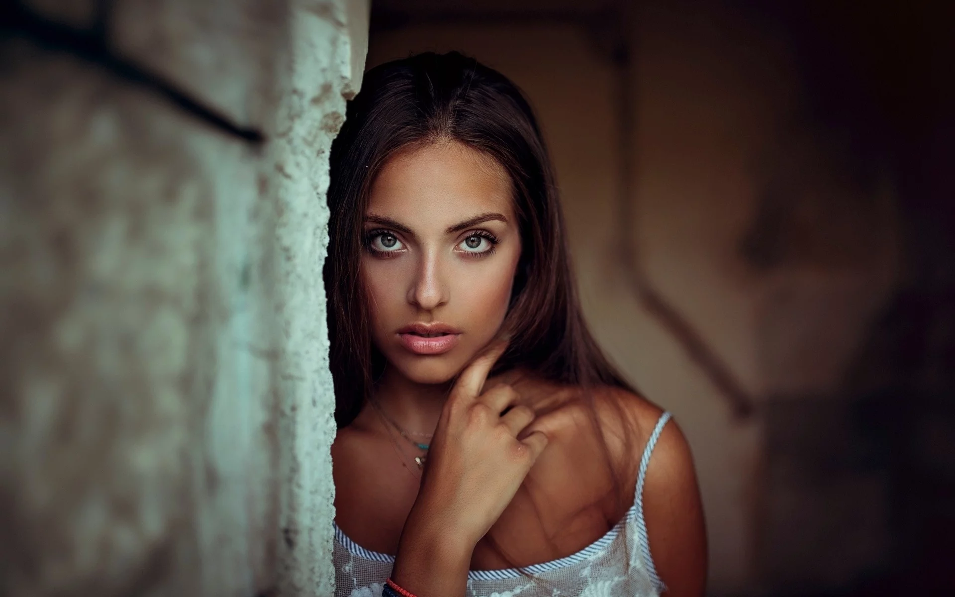 девушка, милая, красивая, симпатичная, взгляд
