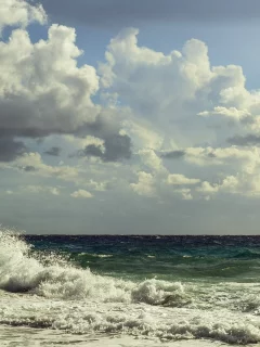 природа, море, шторм, облака