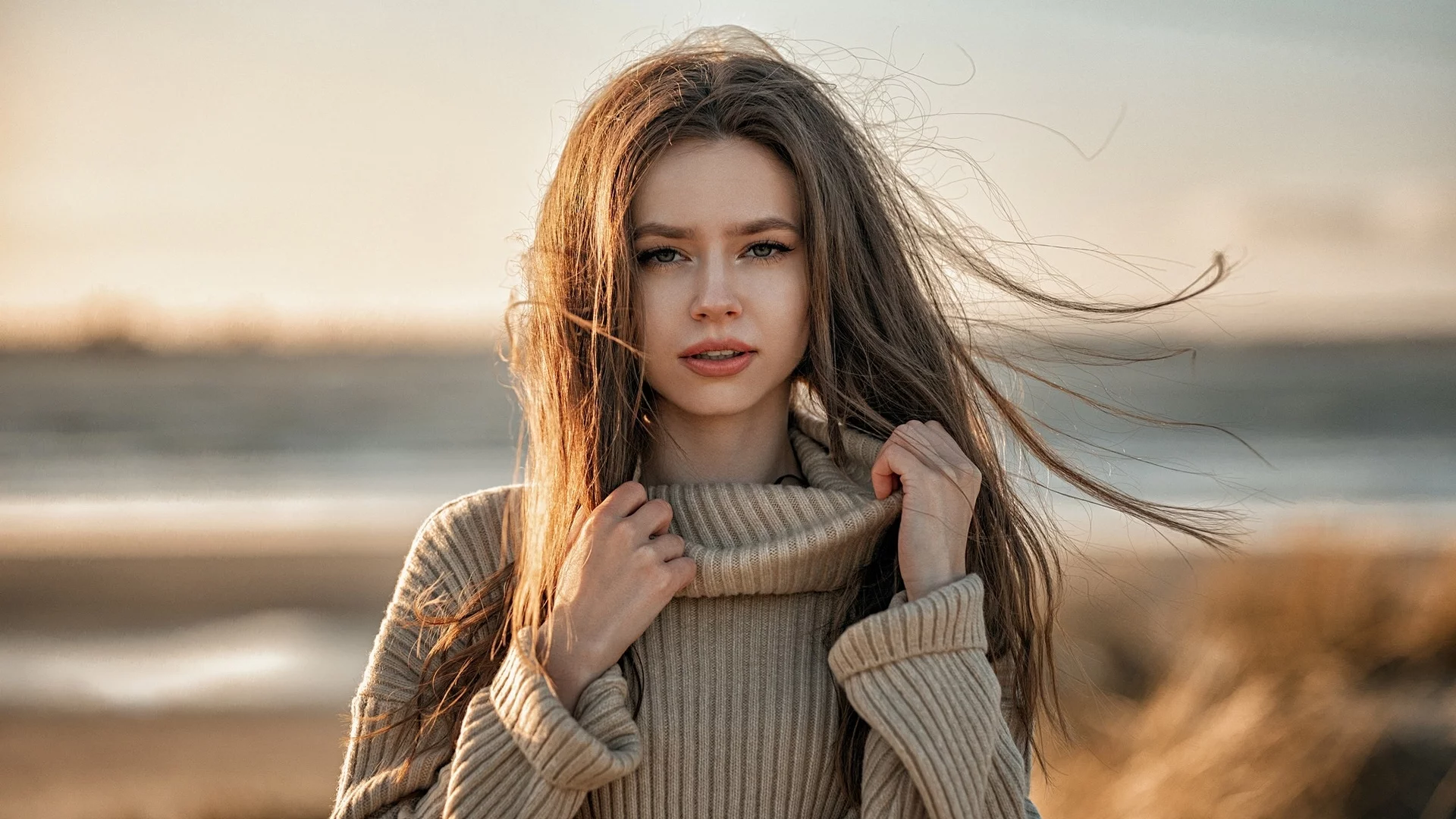 девушка, милая, красивая, симпатичная, взгляд