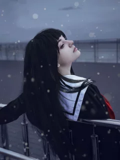 девушка, jigoku shoujo, косплей