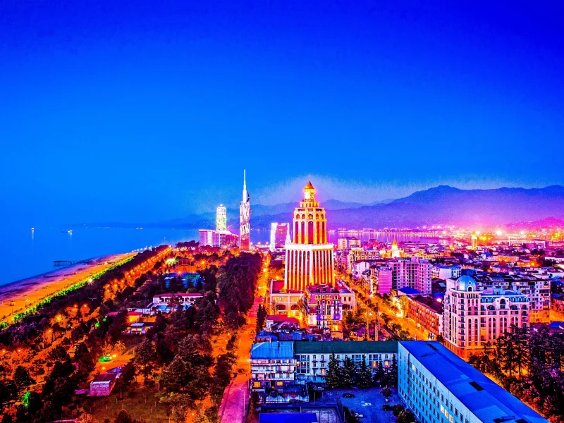 батуми, грузия, вечер