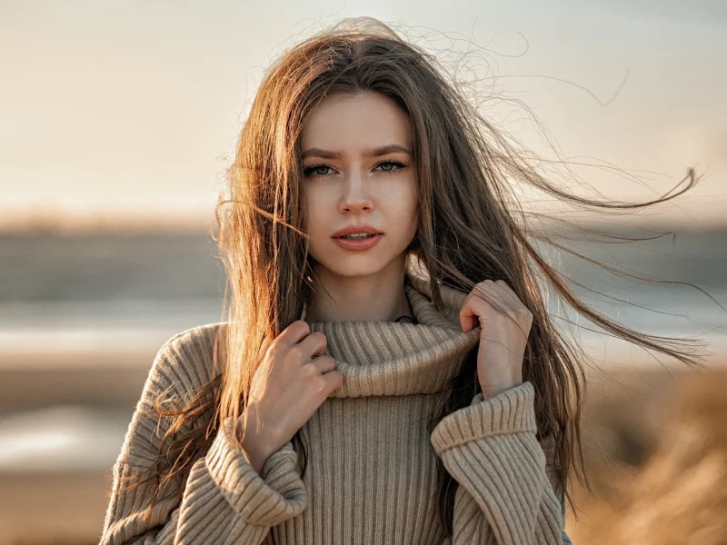 девушка, милая, красивая, симпатичная, взгляд