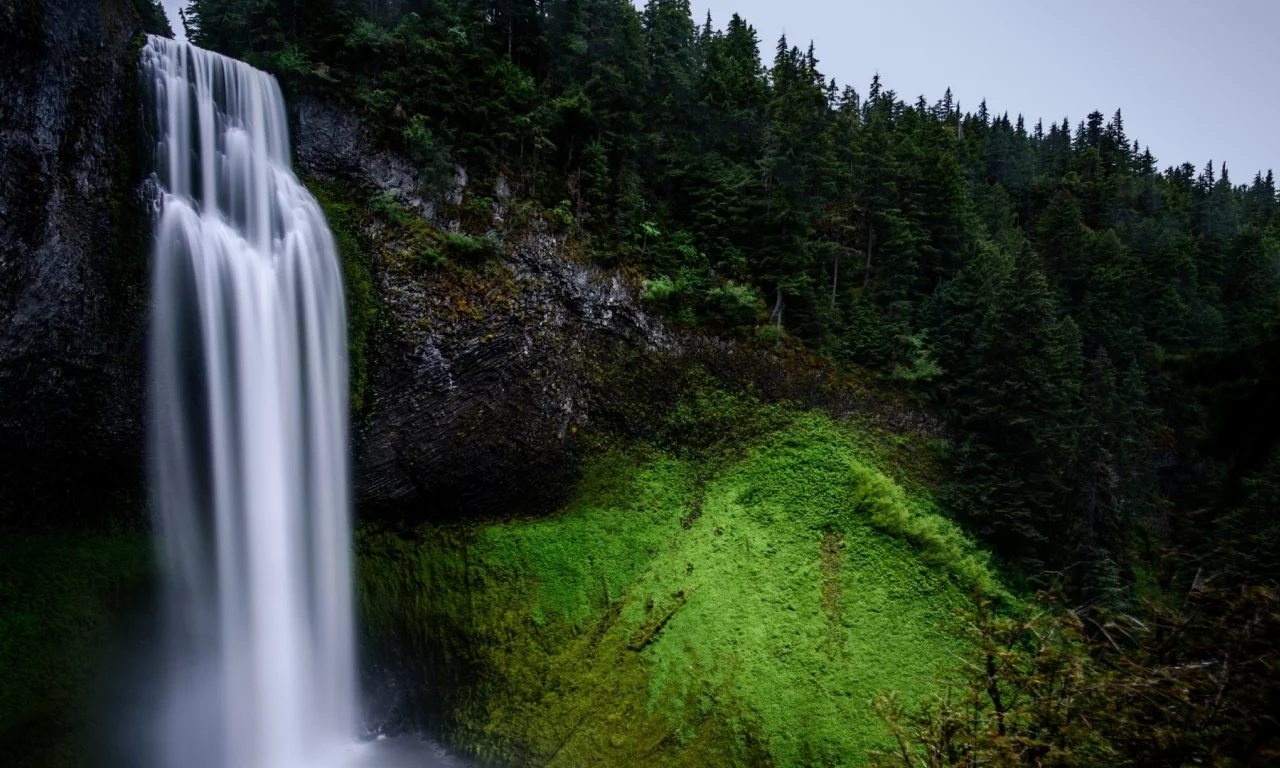 nature, waterfall, mountains, forest