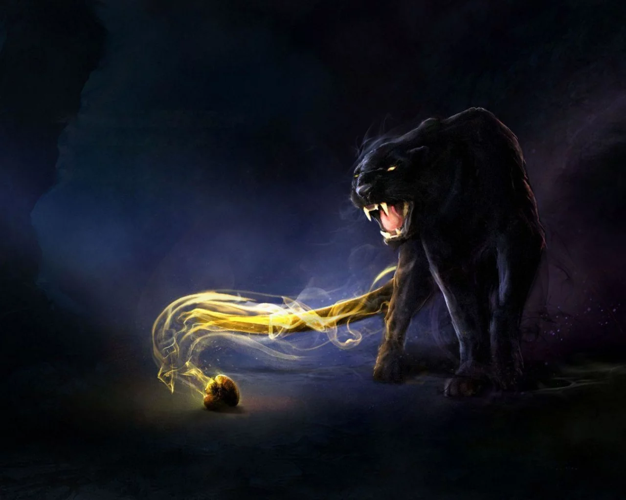 pantera, negra, dark, abstracto