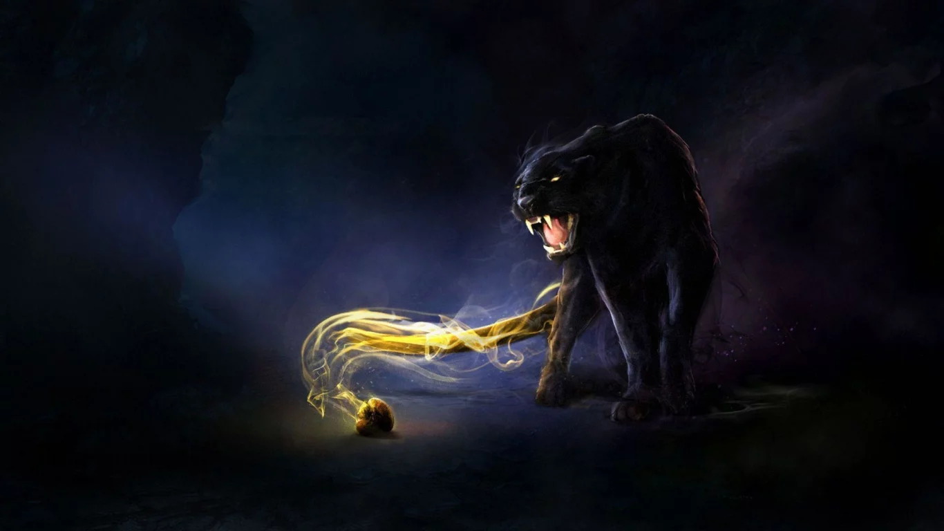 pantera, negra, dark, abstracto