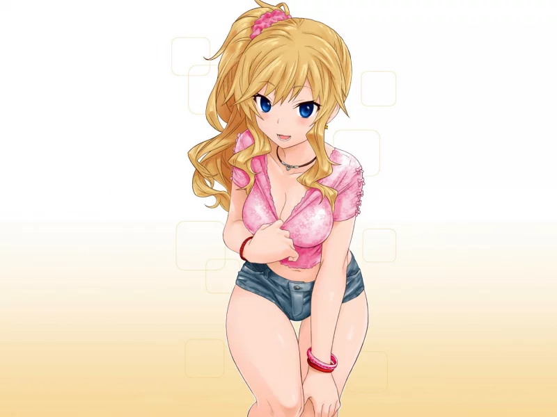 girl, beautiful, cute, anime, redhead, shorts