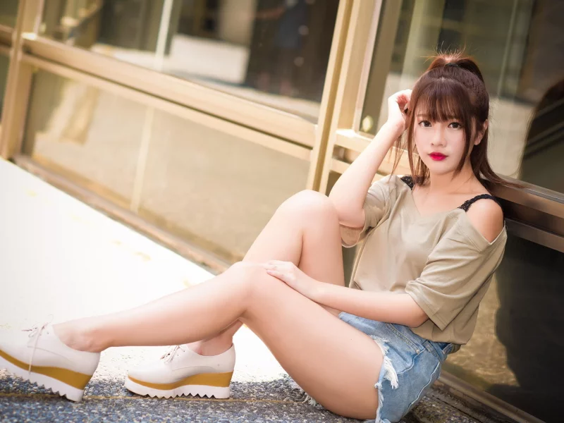 girl, beautiful, pretty, sexy, shorts, asian
