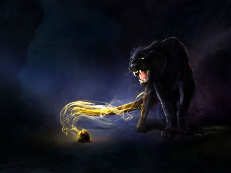 pantera, negra, dark, abstracto
