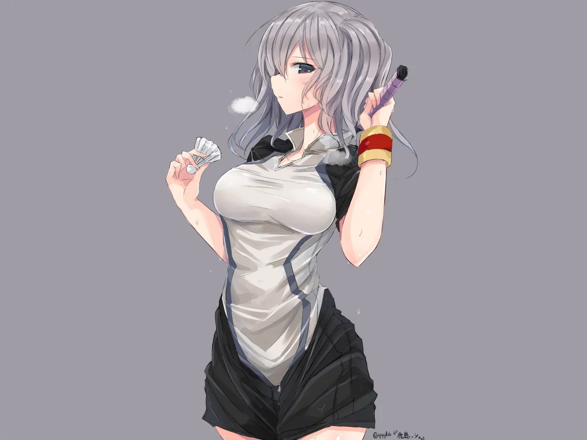 anime, girl, shorts, badminton, shuttlecock