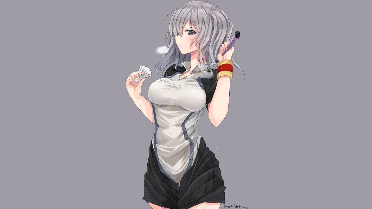 anime, girl, shorts, badminton, shuttlecock