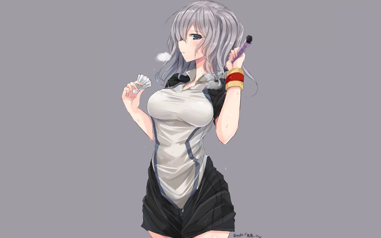 anime, girl, shorts, badminton, shuttlecock