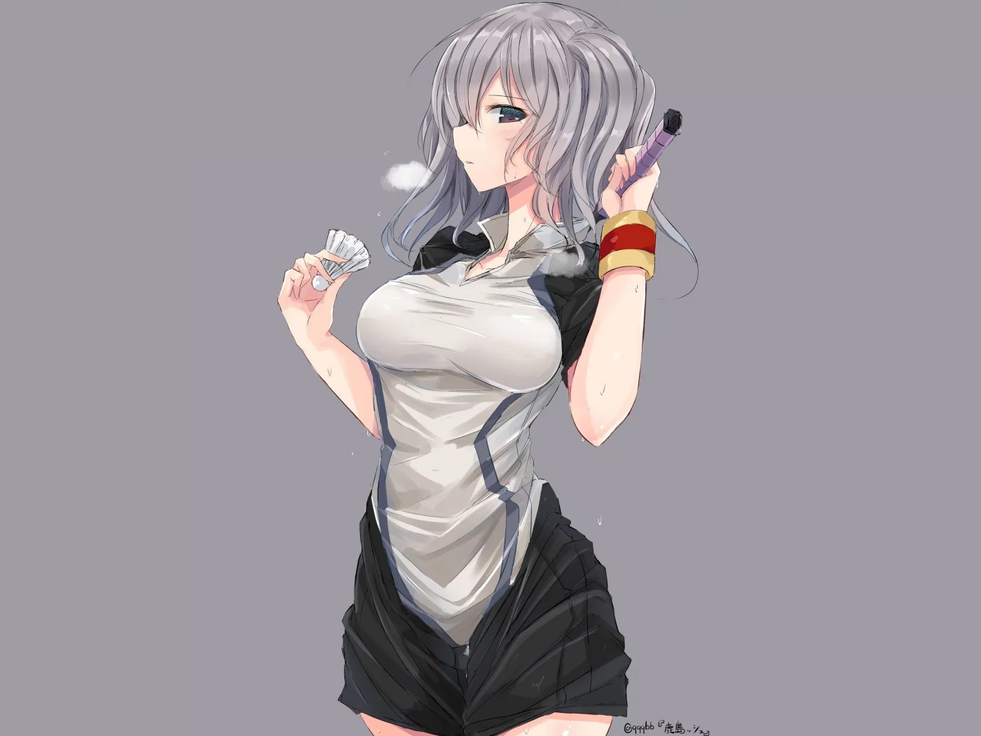 anime, girl, shorts, badminton, shuttlecock