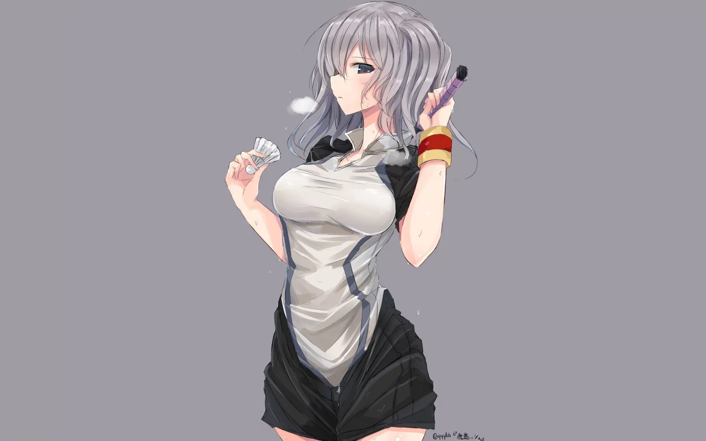 anime, girl, shorts, badminton, shuttlecock