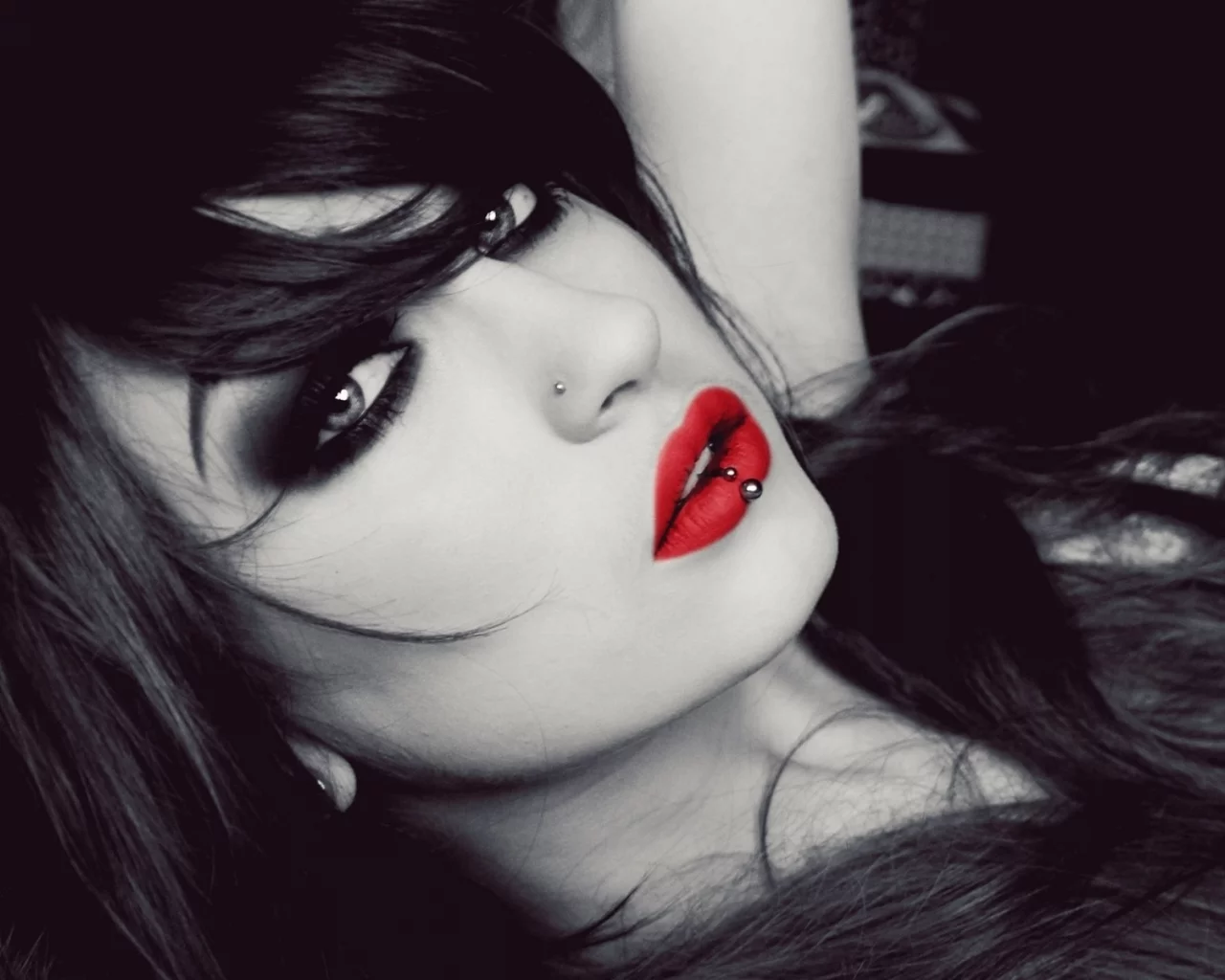 girl, beautiful, red lips