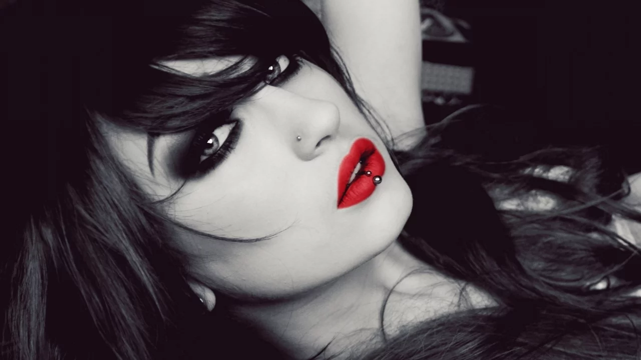 girl, beautiful, red lips
