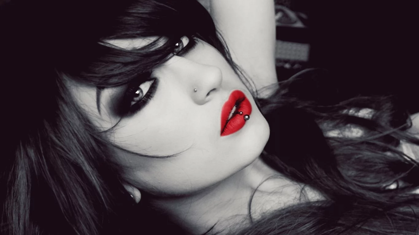 girl, beautiful, red lips