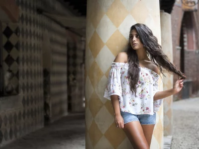 girl, cute, beautiful, shorts