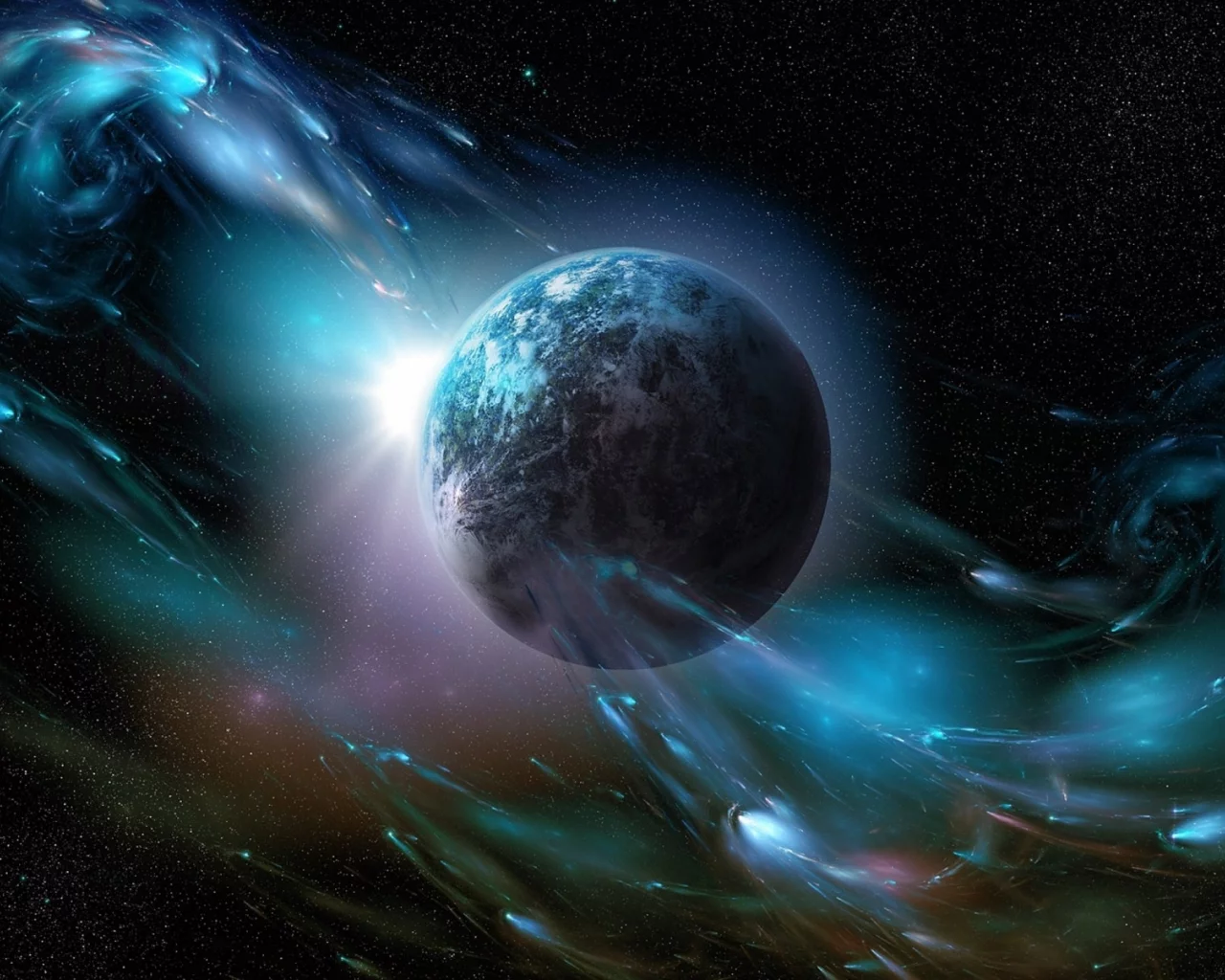 planet, galaxy, stars, meteorites